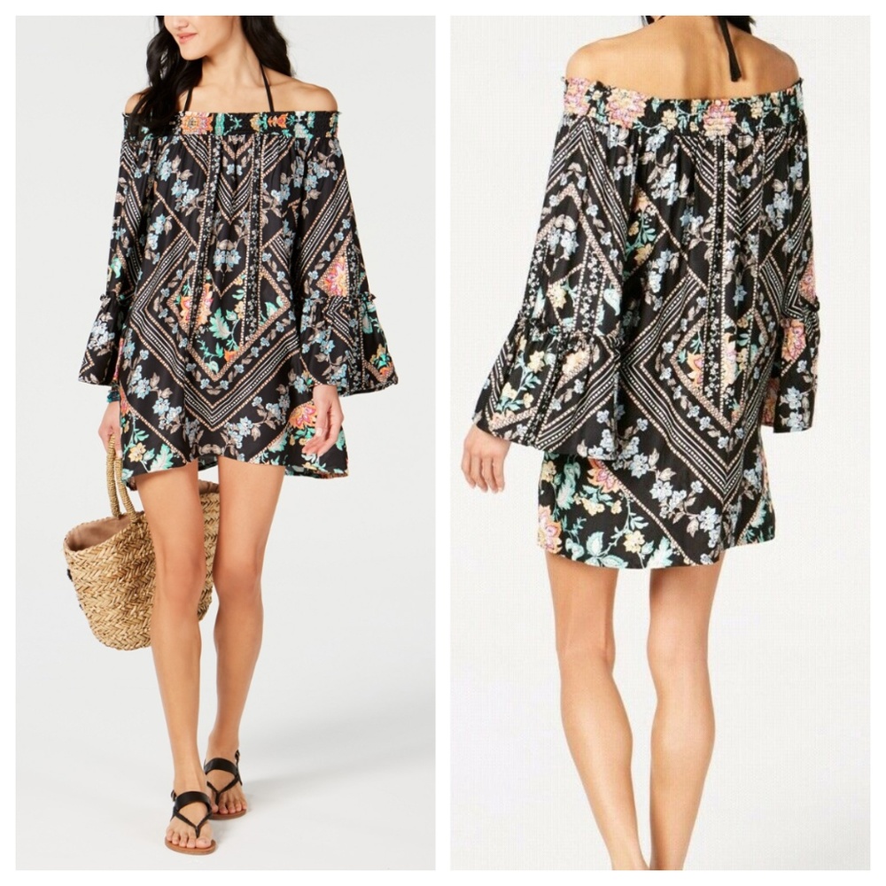 Nanette Lepore Diamond Vines Off Shoulder Tunic